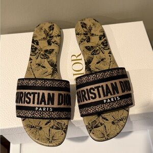 Dior Beige and Black Sandals